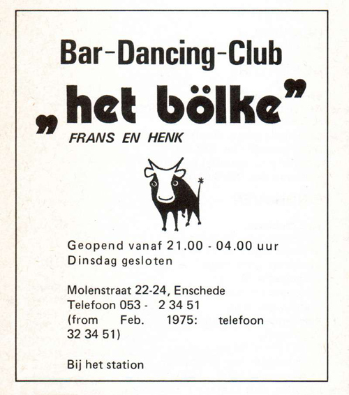 Advertentie van 't Bölke uit 1975